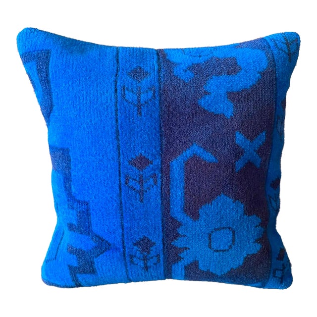 Vintage Turkish Wool Medallion Pillow For Sale