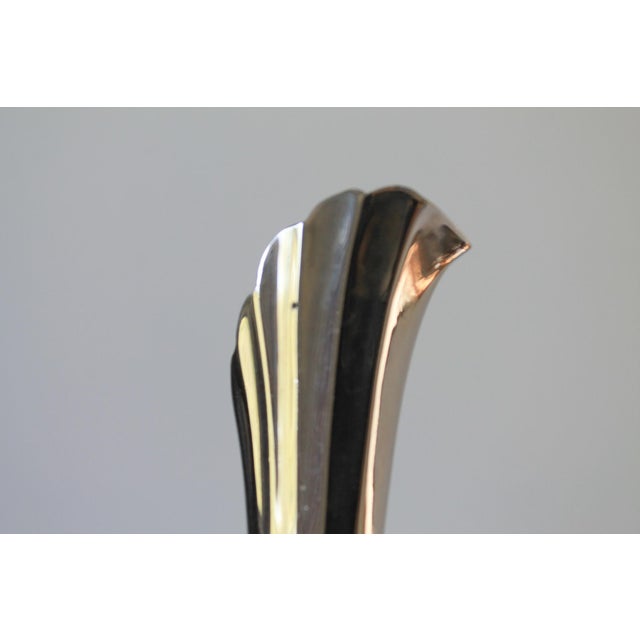 Metal Vintage Silver-Tone Swan Bud Vases S/3 For Sale - Image 7 of 12