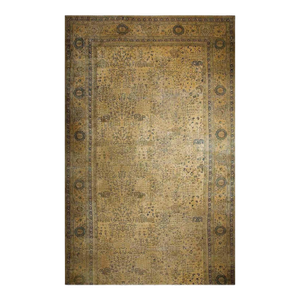 Extraordinary Beige Background Color With Delicate Details Floral Design Antique Indian Lahore Rug