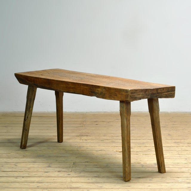 Industrial Vintage Oak Butcher's Table, 1920 For Sale - Image 3 of 12