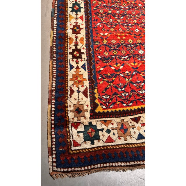 Brick Red Antique Kurdish Rug 3'5"x11' For Sale - Image 8 of 9