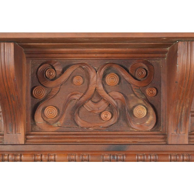 Early 20th Century Victorian Wooden Fireplace Mantel For Sale - Image 4 of 15