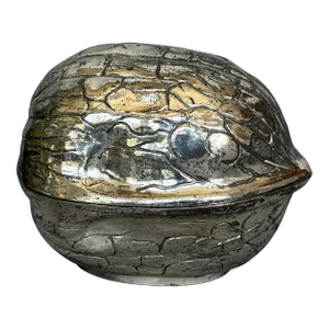Silver Walnut Shape Trinket Box