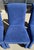 Glass Late 20th Century 5 Piece Dining Set With Round Glass Top Table and Royal Blue Chairs With Tassels For Sale - Image 7 of 18