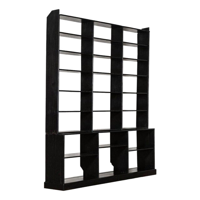 19th Century English Pine Ebonised Haberdashery Display Bookcase, 1890 For Sale