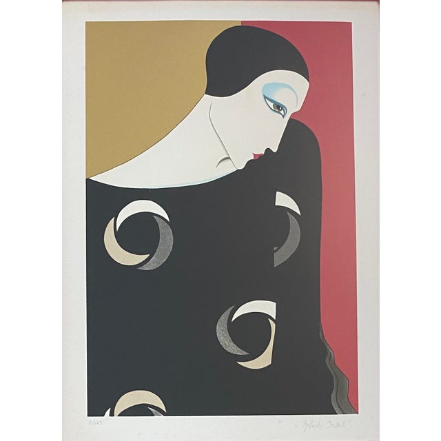 Art Deco Roberto Tortoli Art Deco Color Lithograph in the Manner of Erté For Sale - Image 3 of 6
