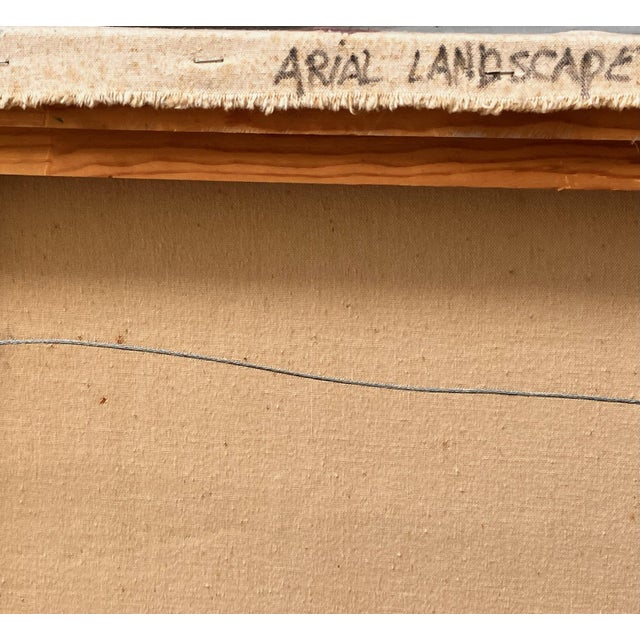 1980s Gary Shaffer Arial Landscape (Black Blocks With Red) 1989 Painting For Sale - Image 5 of 8