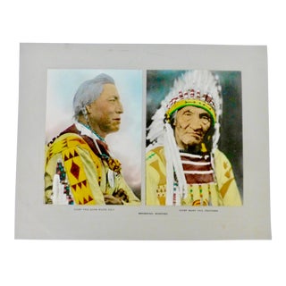 1915 Portraits of Blackfeet Chiefs Hand-Colored Photograph Print For Sale