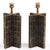 A pair of striking lamp bases of cruciform form, entirely clad in a meticulously arranged patchwork of natural mica...