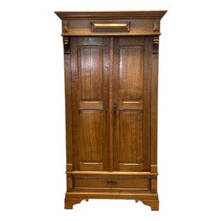 Antique Oak Wardrobe or Cabinet For Sale
