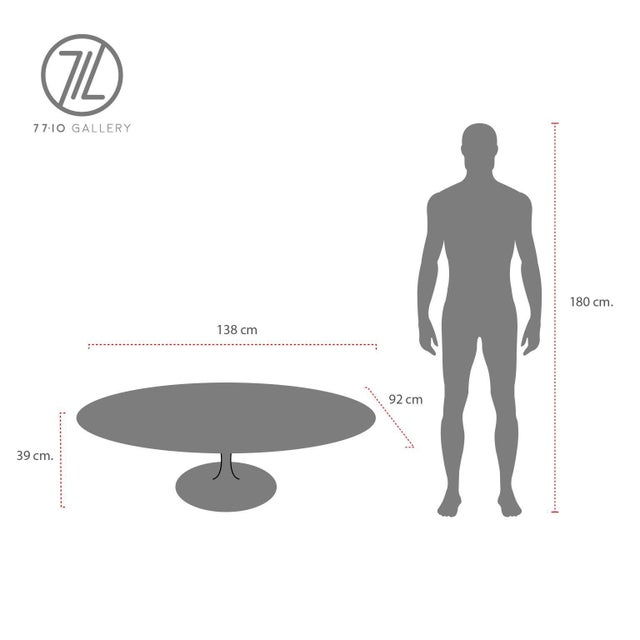 1960s Big Size Mid Century Attributed to Eero Saarinen for Knoll Center Table For Sale - Image 10 of 17