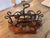 Brass Vintage Wrought Iron & Brass 8-Bell Mechanical Door Bell on Wood Plaque For Sale - Image 8 of 11