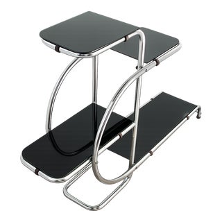 Flower Stand in Chrome and Glass by Emilie Guyot for Thonet, 1930s For Sale