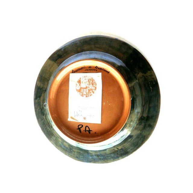 1980s Italian Ceramic Art Pottery Plate by Trento Longaretti for Rossicone, 1980s For Sale - Image 5 of 9
