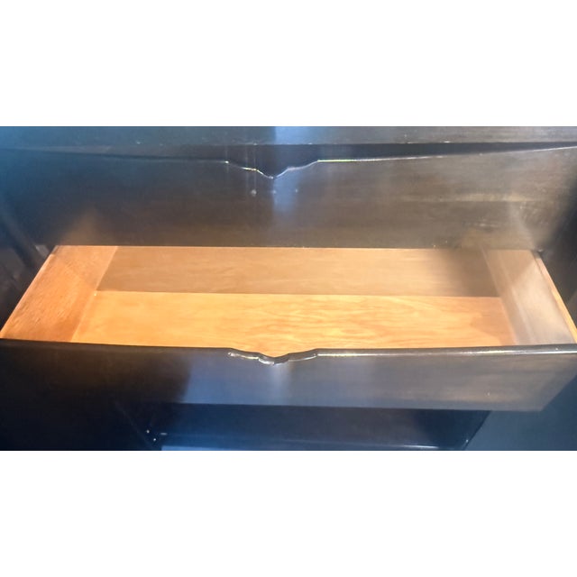Wood Late 20th Century Michael Taylor for Baker Walnut Cabinet With Brass Hardware For Sale - Image 7 of 12