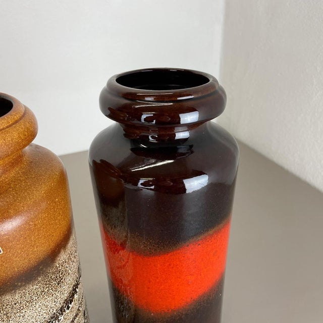 Black Fat Lava Pottery Vases from Scheurich, Germany, 1970s, Set of 2 For Sale - Image 8 of 18