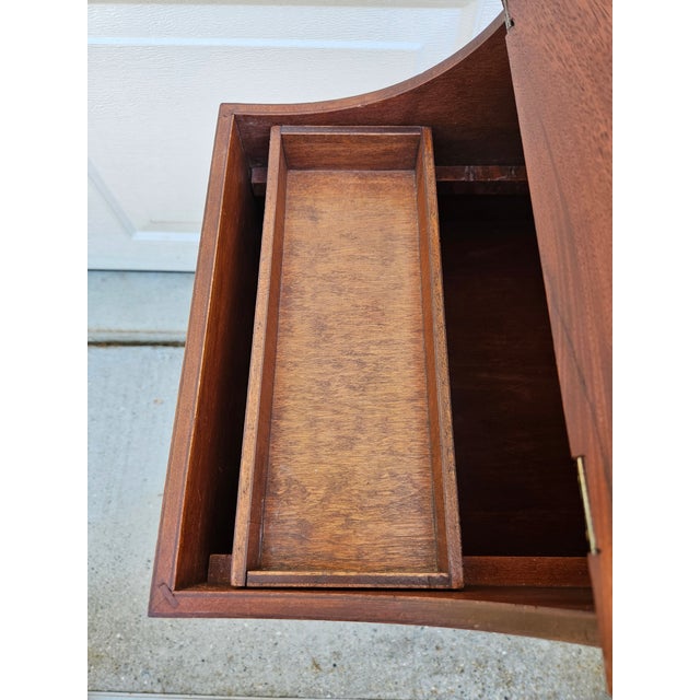 Mahogany Flip Top Side Table With Interior Storage For Sale - Image 11 of 15