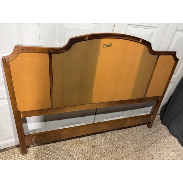 Late 20th Century Late 20th Century Yew Wood Headboard From the Yorkshire Collection by Drexel Heritage For Sale - Image 5 of 9