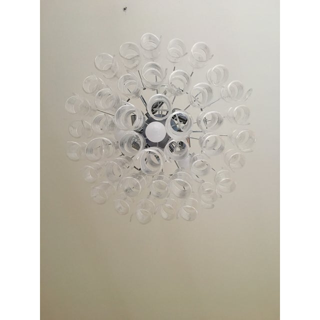 Metal Murano Glass Sputnik Chandelier With Swirling Italian Glass For Sale - Image 7 of 10