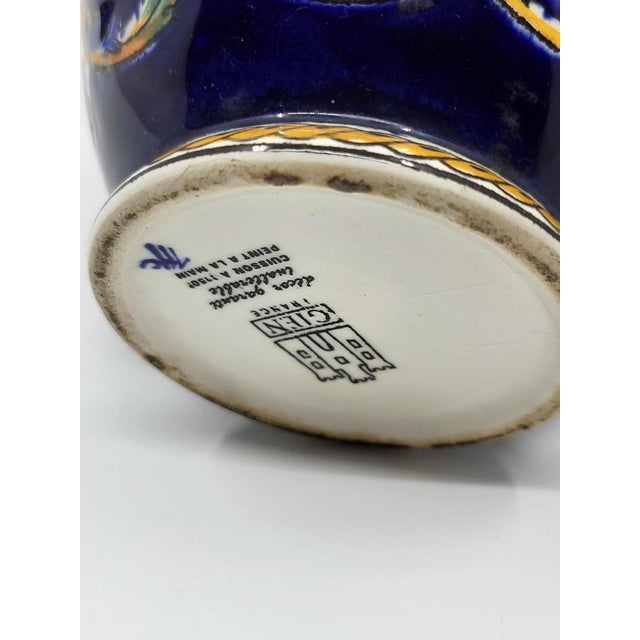 Ceramic Lamp with Blue Italian Renaissance Decor from Gien For Sale - Image 7 of 13