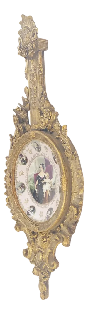 Gold Gilt Gesso Frame German Decorated Wall Plaque Plate c1920s