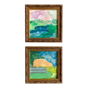 Pair of Soft Mini Landscapes With Matching Frames