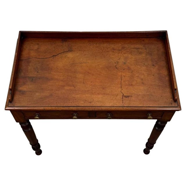 19th Century Antique 19th Century Victorian Mahogany Writing Table For Sale - Image 5 of 12