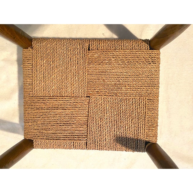 Mid-Century Modern Danish Cord Foot Stool For Sale - Image 4 of 14