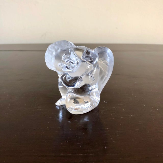 A pair of Daum France crystal cherub angels.