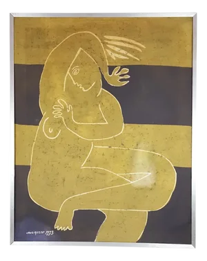 Fabric Printed with Batik Technique by Vava Quazar, 1973