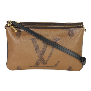 Reverse Monogram Giant Canvas Double Zip Pochette