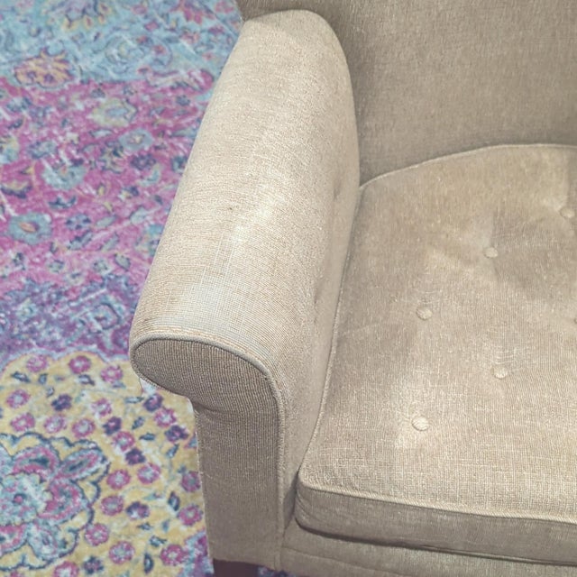 Dessin Fournir Vintage Dessin Fournir Vintage Beige Wingback Chair For Sale - Image 4 of 11