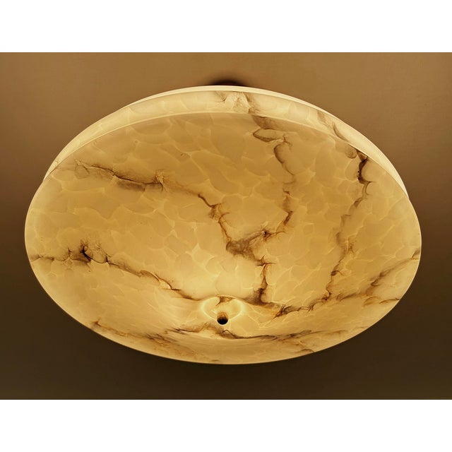 Art Deco Pendant Light in Marble Glass, 1930s For Sale - Image 11 of 18