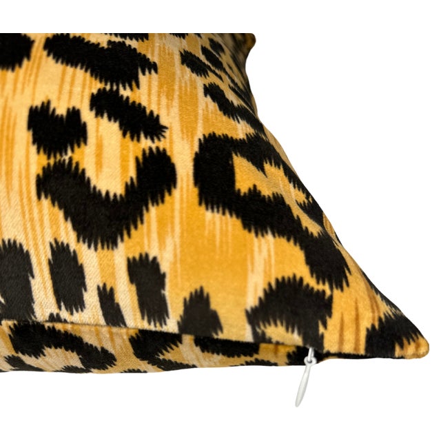 Leopard Velvet Pillow Cover, 22x22 Pillow For Sale - Image 4 of 4