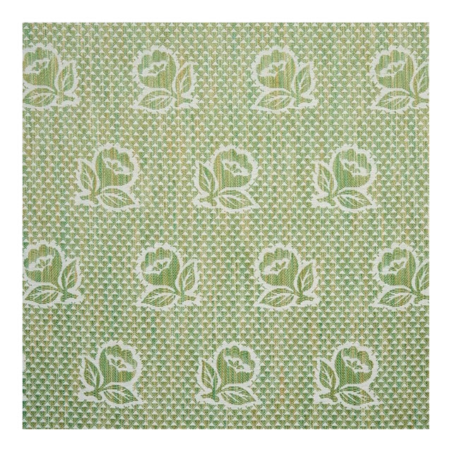 Sample - Schumacher Fleurette Fabric in Leaf For Sale
