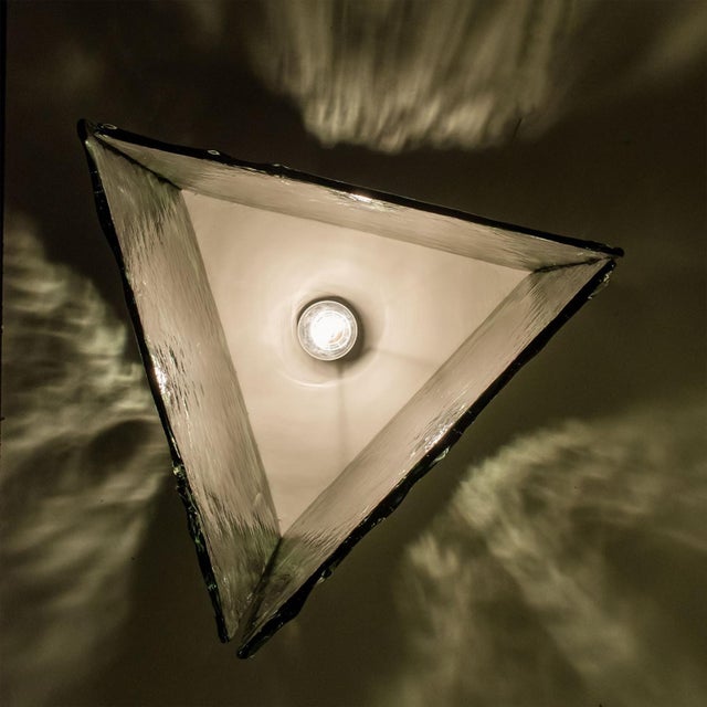 Metal Large Cube Shaped Green Glass Table Light from Leucos, 1970 For Sale - Image 7 of 15