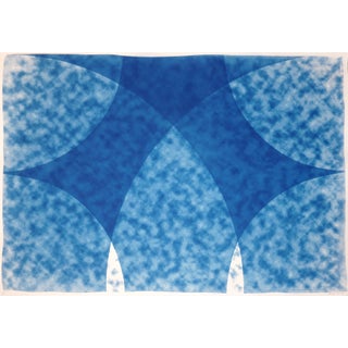 2026, Abstract Astronomy, Handmade Cyanotype Monotype in Blue, Parting of the Sky on Watercolor Paper For Sale