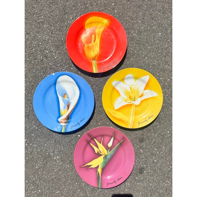 Pop Art Multicolored Flower Givenchy Paris Plates For Sale - Image 3 of 5