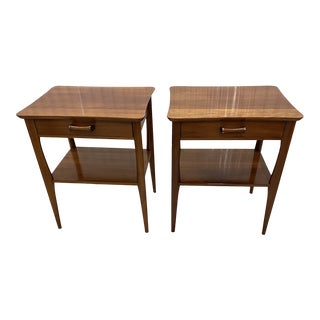 Mid 20th Century Vintage Wooden Nightstands/Side Tables - a Pair For Sale
