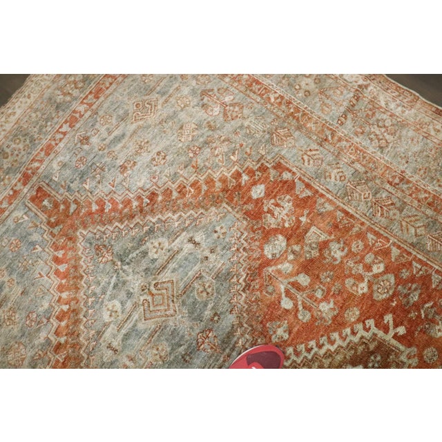 Apricot Apricot Tribal Persian Shiraz Rug rug no.j4160 For Sale - Image 8 of 10
