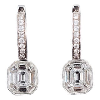 2.50 Ct Diamond Drop Earrings, Pair For Sale