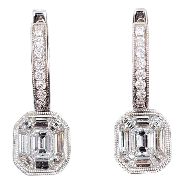 2.50 Ct Diamond Drop Earrings, Pair For Sale
