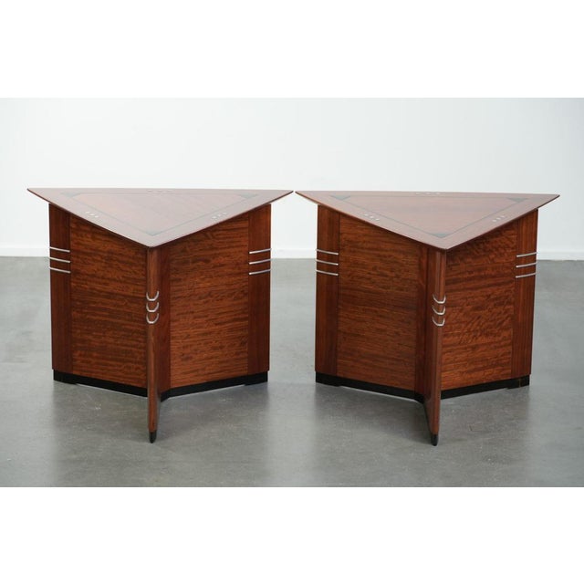 Art Deco Triangular Side Tables by Schuitema from the Decoforma Series, Set of 2 For Sale - Image 3 of 12