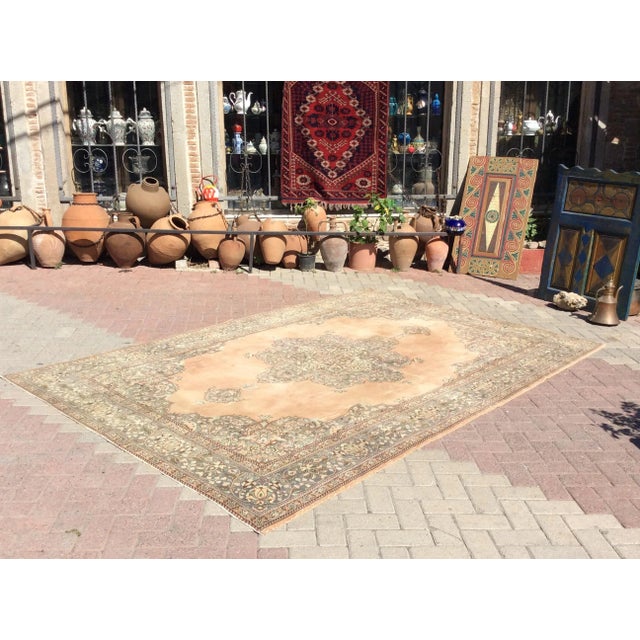 Vintage Handmade Oushak Rug - 82 " X 123" For Sale - Image 4 of 10