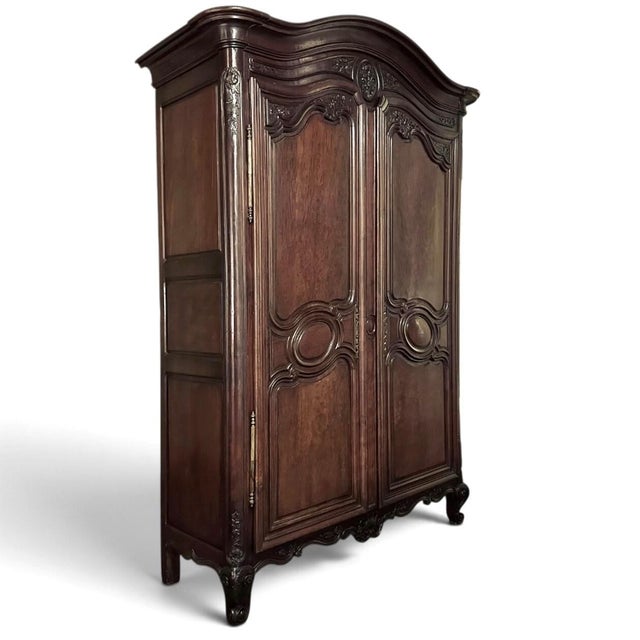 Early 19th Century Early 19th Century Normandy Solid Mahogany Country French Armoire For Sale - Image 5 of 16