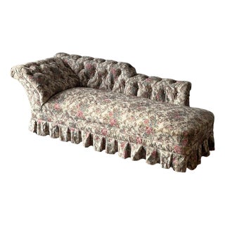 Napoleon III Tufted Chaise Longue, France, 19th Century For Sale