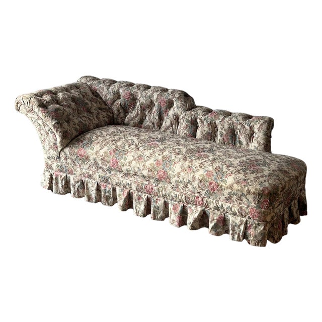 Napoleon III Tufted Chaise Longue, France, 19th Century For Sale