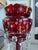 19th C Bohemian Cranberry Glass Enamel Lustres sold as found without damage in very good vintage condition.
