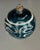 Mid-Century Modern 1950's Glass Blue Round Ornament Hand Painted For Sale - Image 3 of 3