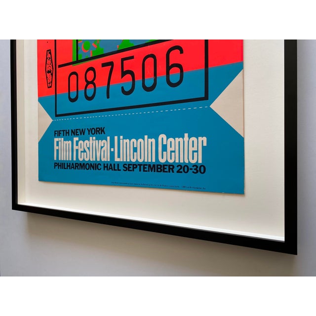 Andy Warhol Vintage 1967 Mid Century Modern Silkscreen Print " Fifth New York Film Festival " Framed Extra Large Iconic Pop Art Poster For Sale - Image 16 of 18